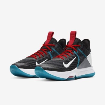 Nike LeBron Witness 4 - Férfi Kosárlabda Cipő - Fekete/Piros/Kék/Fehér